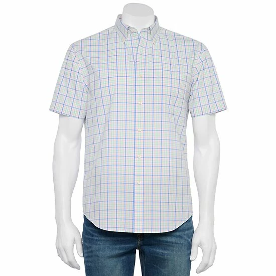 Men's Croft & Barrow® Classic-Fit Easy-Care Woven Button-Down Shirt Purple Plaid - Image 3