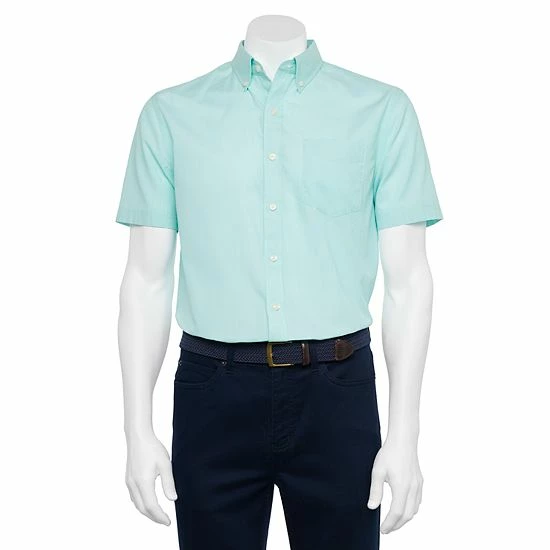 Men's Croft & Barrow® Classic-Fit Easy-Care Woven Button-Down Shirt Purple Plaid - Image 4