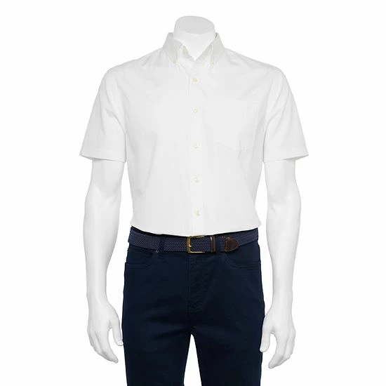 Men's Croft & Barrow® Classic-Fit Easy-Care Woven Button-Down Shirt Purple Plaid - Image 5