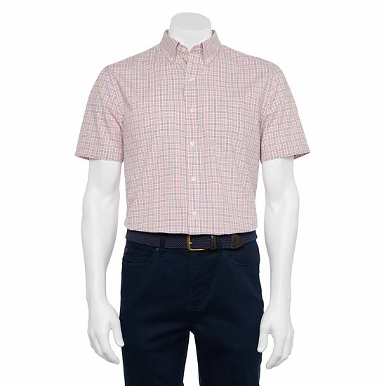 Men's Croft & Barrow® Classic-Fit Easy-Care Woven Button-Down Shirt Purple Plaid - Image 6