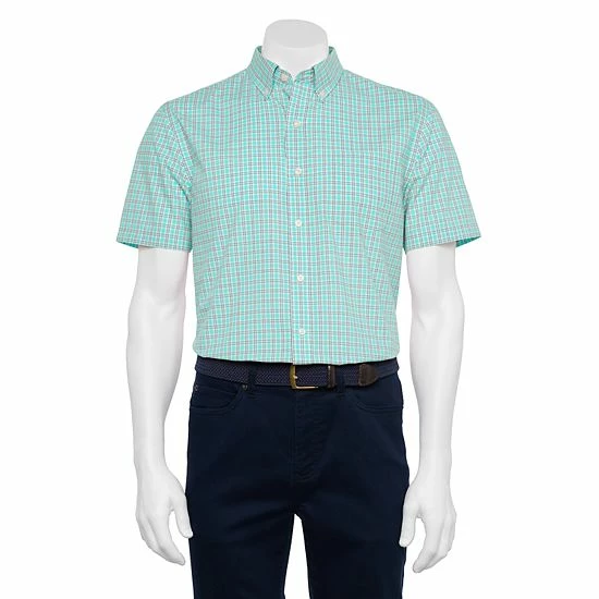 Men's Croft & Barrow® Classic-Fit Easy-Care Woven Button-Down Shirt Purple Plaid - Image 8