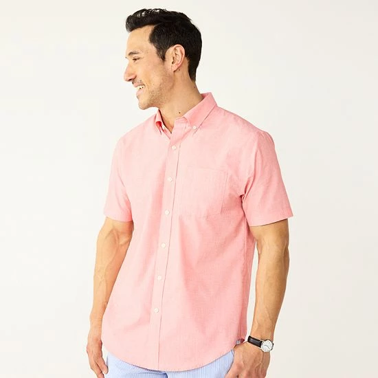 Men's Croft & Barrow® Classic-Fit Easy-Care Woven Button-Down Shirt Purple Plaid - Image 10