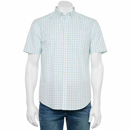 Men's Croft & Barrow® Classic-Fit Easy-Care Woven Button-Down Shirt Purple Plaid - Image 15