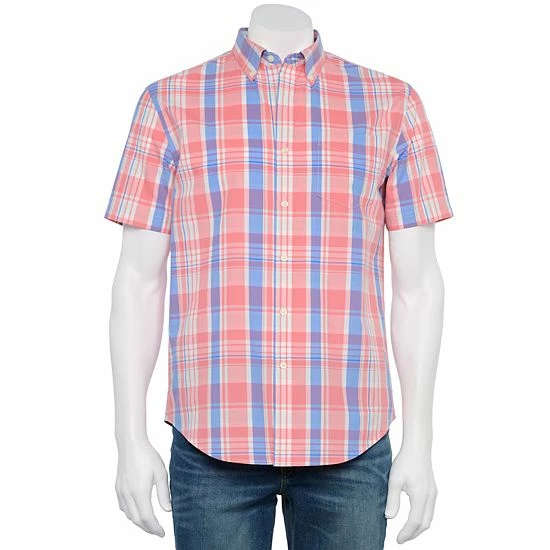 Men's Croft & Barrow® Classic-Fit Easy-Care Woven Button-Down Shirt Purple Plaid - Image 16