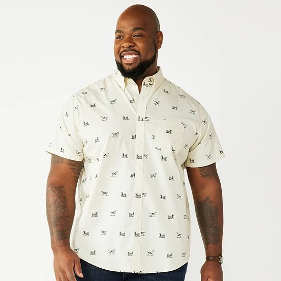 Big & Tall Croft & Barrow® Easy-Care Button-Down Shirt Purple Blue Grey Check - Image 7