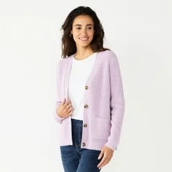 Women's Croft & Barrow® Shaker Cardigan Sweater Seattle Sky