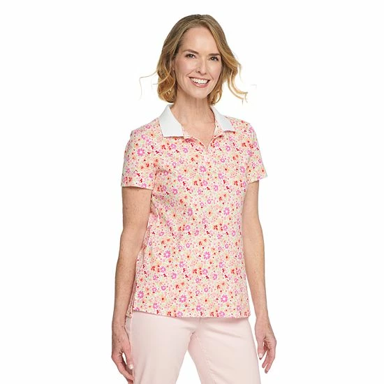 Women's Croft & Barrow® Essential Extra-Soft Polo Shirt Blue Stripe - Image 4