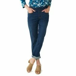 Women's Croft & Barrow® Pull-On Girlfriend Jeans Medium Wash