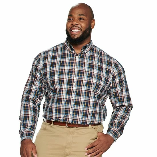 Men's Croft & Barrow® Pattern Easy-Care Button-Down Shirt Blue Heather Plaid - Image 4