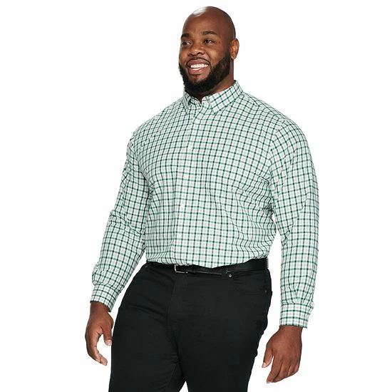 Men's Croft & Barrow® Pattern Easy-Care Button-Down Shirt Blue Heather Plaid - Image 6