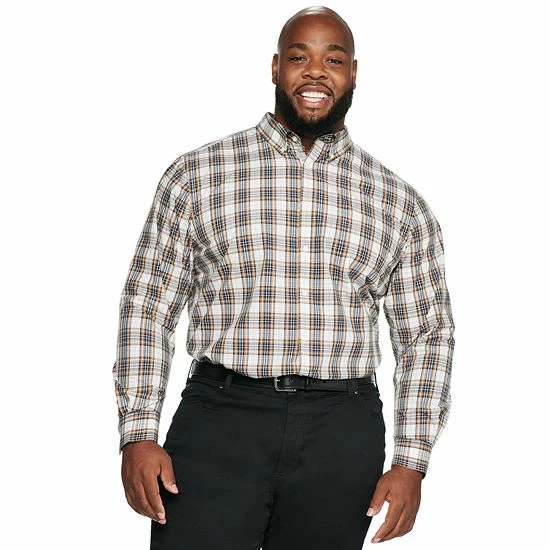 Men's Croft & Barrow® Pattern Easy-Care Button-Down Shirt Blue Heather Plaid - Image 7