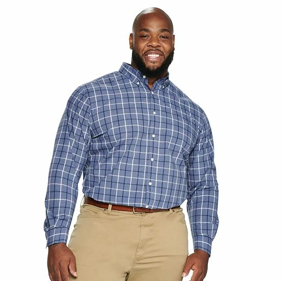 Men's Croft & Barrow® Pattern Easy-Care Button-Down Shirt Blue Heather Plaid - Image 15