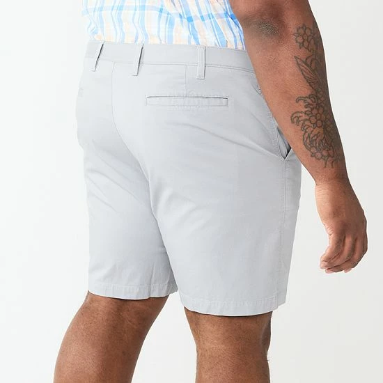 Big & Tall Croft & Barrow® Flexwear Classic-Fit Flat-Front 9.5-inch Shorts Light Grey - Image 2