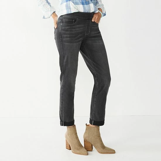 Women's Croft & Barrow® Pull-On Girlfriend Jeans Medium Wash - Image 8