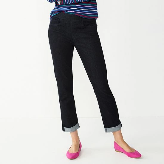 Women's Croft & Barrow® Pull-On Girlfriend Jeans Medium Wash - Image 9