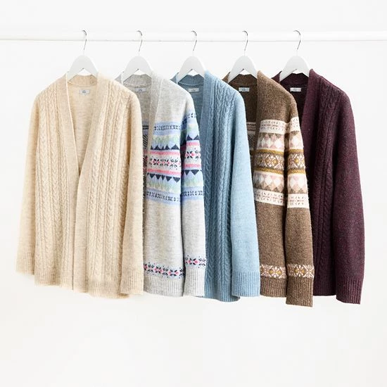 Women's Croft & Barrow® Extra Cozy Cable Cardigan Charcoal Heather - Image 3