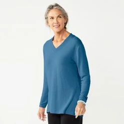 Women's Croft & Barrow® V-Neck Tunic Top Beige Animal Dot -Croft & BarrowSales unnamed file 634