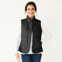 Women's Croft & Barrow® Quilted Vest Navy