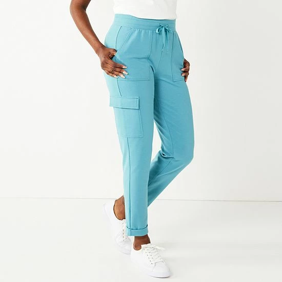 Women's Croft & Barrow® Easy Knit Utility Pants Gray - Image 8