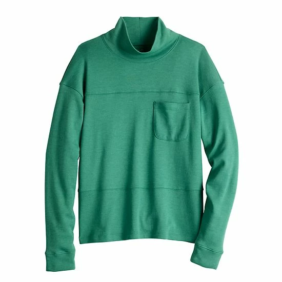 Women's Croft & Barrow® Mockneck Sweatshirt Golden Spice - Image 3