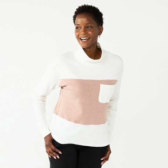 Women's Croft & Barrow® Mockneck Sweatshirt Golden Spice - Image 4