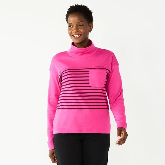 Women's Croft & Barrow® Mockneck Sweatshirt Golden Spice - Image 8