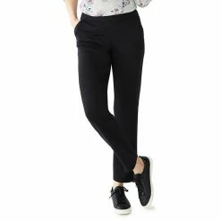 Women's Croft & Barrow® Easy Knit Straight-Leg Pants Black Floral