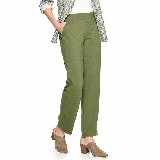 Women's Croft & Barrow® Easy Knit Straight-Leg Pants Black Floral - Image 8