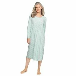Women's Croft & Barrow® Long Sleeve Velour Nightgown Navy Floral