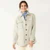 Women's Croft & Barrow® Shirt Jacket Grey