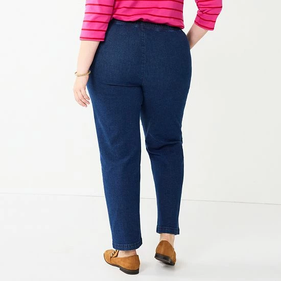 Plus Women's Croft & Barrow® Classic Pull-On Jeans Rinse - Image 2