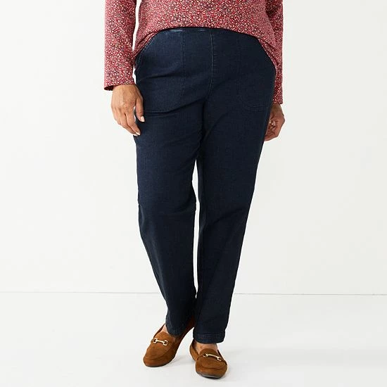 Plus Women's Croft & Barrow® Classic Pull-On Jeans Rinse - Image 3