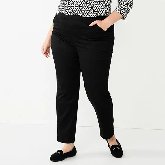 Plus Women's Croft & Barrow® Classic Pull-On Jeans Rinse - Image 6