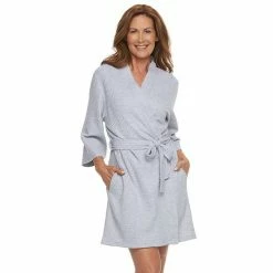 Women's Croft & Barrow® Waffle Texture Robe White