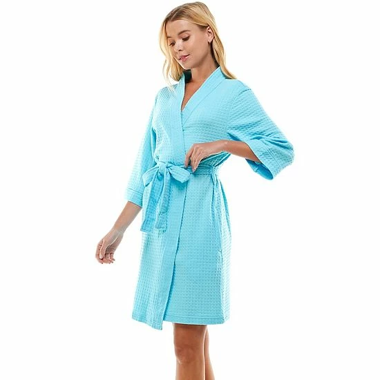 Women's Croft & Barrow® Waffle Texture Robe White - Image 3