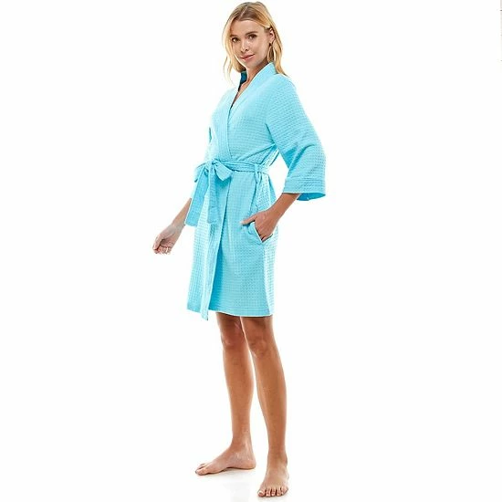 Women's Croft & Barrow® Waffle Texture Robe White - Image 4