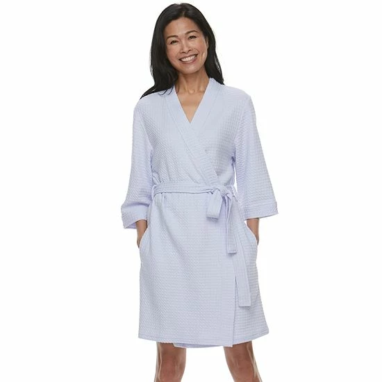 Women's Croft & Barrow® Waffle Texture Robe White - Image 11