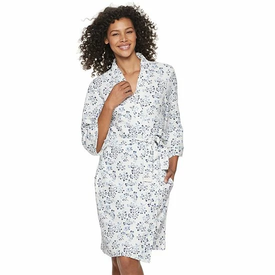 Women's Croft & Barrow® Waffle Texture Robe White - Image 13