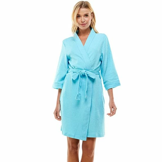 Women's Croft & Barrow® Waffle Texture Robe White - Image 14
