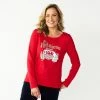 Women's Croft & Barrow® Holiday Long Sleeve Graphic Tee Snow Trees