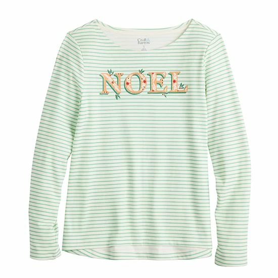 Women's Croft & Barrow® Holiday Long Sleeve Graphic Tee Snow Trees - Image 3