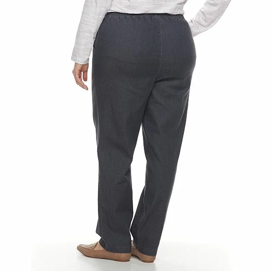 Plus Size Croft & Barrow® Pull-On Tapered-Leg Jeans Super Dark - Image 3