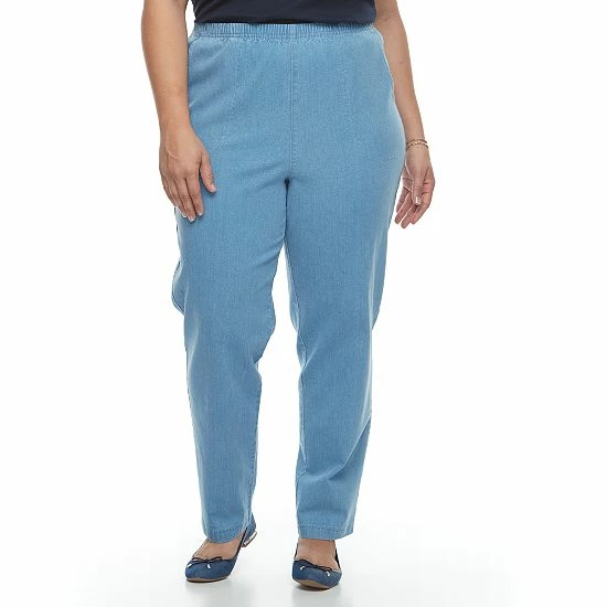 Plus Size Croft & Barrow® Pull-On Tapered-Leg Jeans Super Dark - Image 11